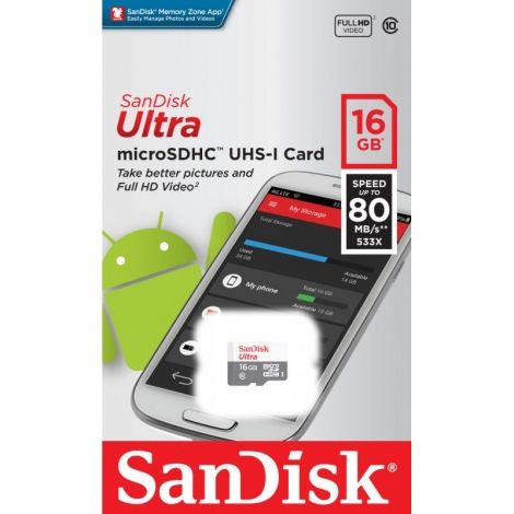 Karta pamięci SANDISC micro SDHC 16GB UHS-1 Class 10